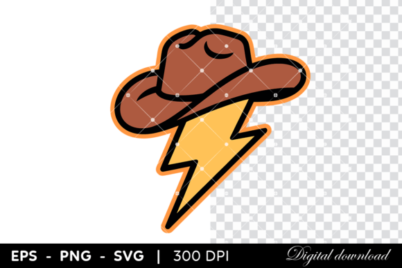 Cowboy Hat and Lightning Bolt: A Bold Embroidery Design for Real Projects
