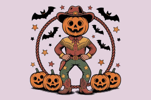 Cowboy Pumpkin Halloween Bat Design Review for Real Projects