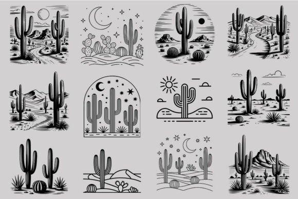Desert Cactus Landscape SVG Bundle: A Vintage-Inspired Embroidery Design Review