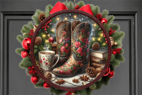 Floral Cowboy Boots Pinecone Door Sign Review