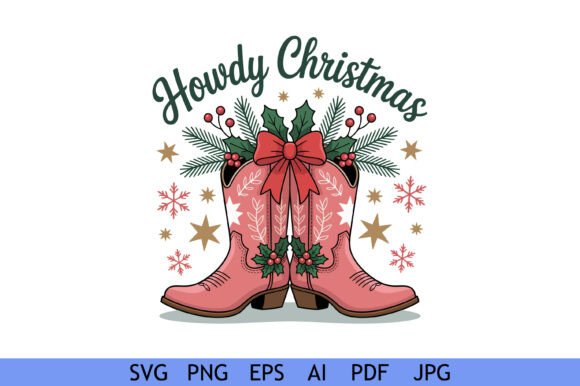 Howdy Christmas Western Cowboy Boots