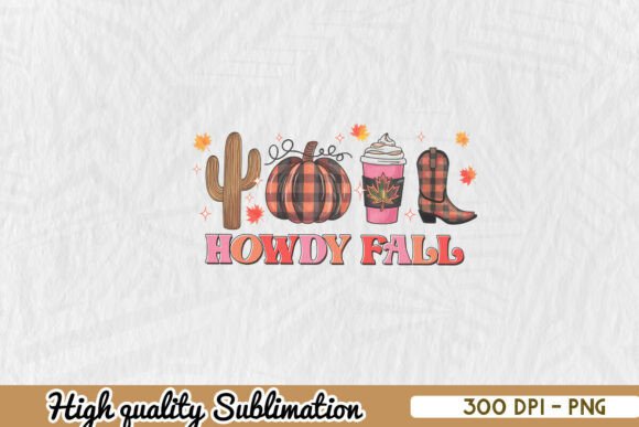 Howdy Fall Pink Cacti Western Fall PNG