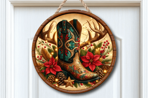 Western Boots Poinsettia Door Sign Review