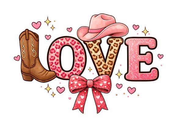 Western Love Valentine Typography Design Review